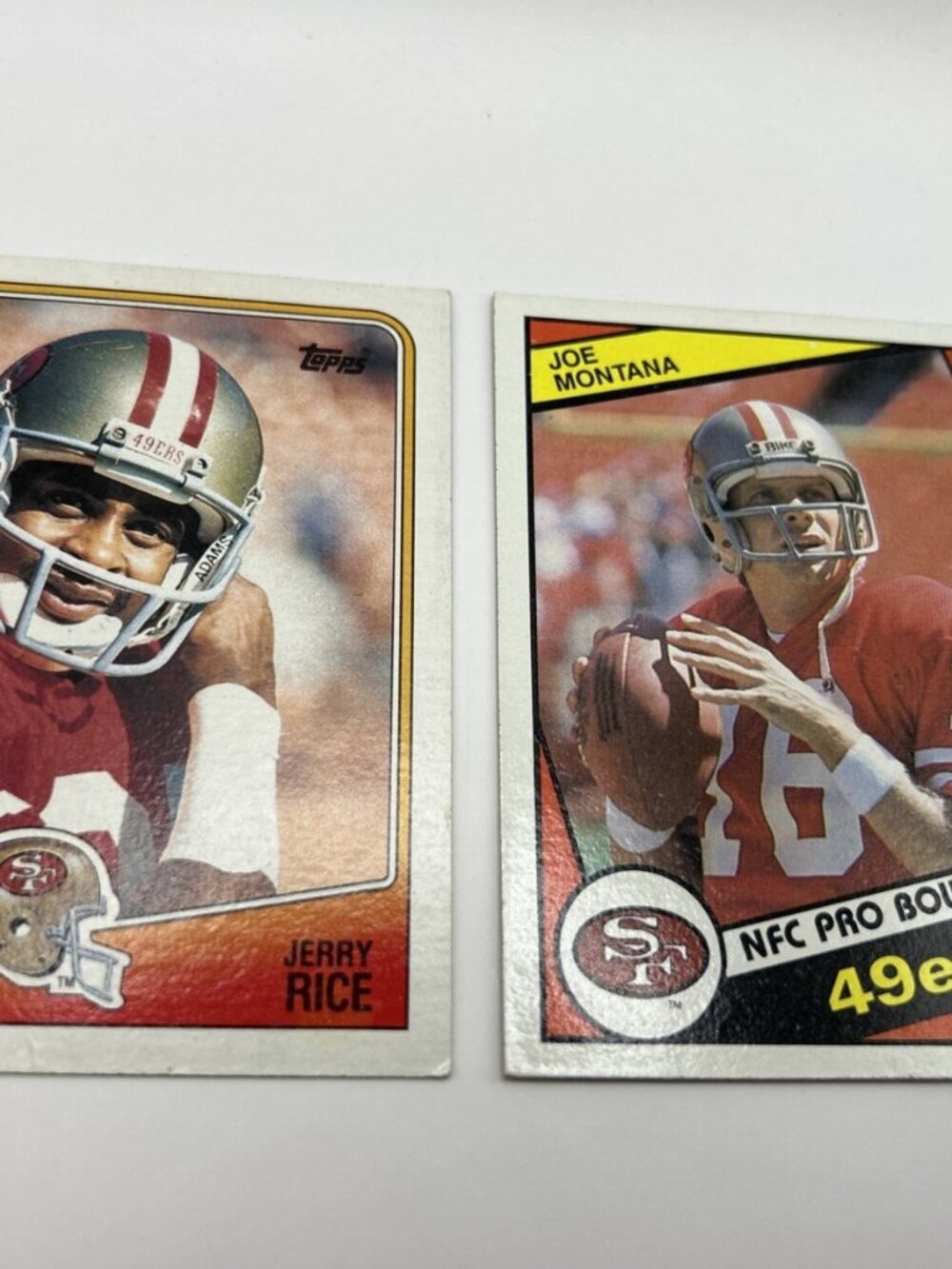 1984 Topps - Joe Montana #358 - 1988 Topps All Pro Jerry Rice # 43